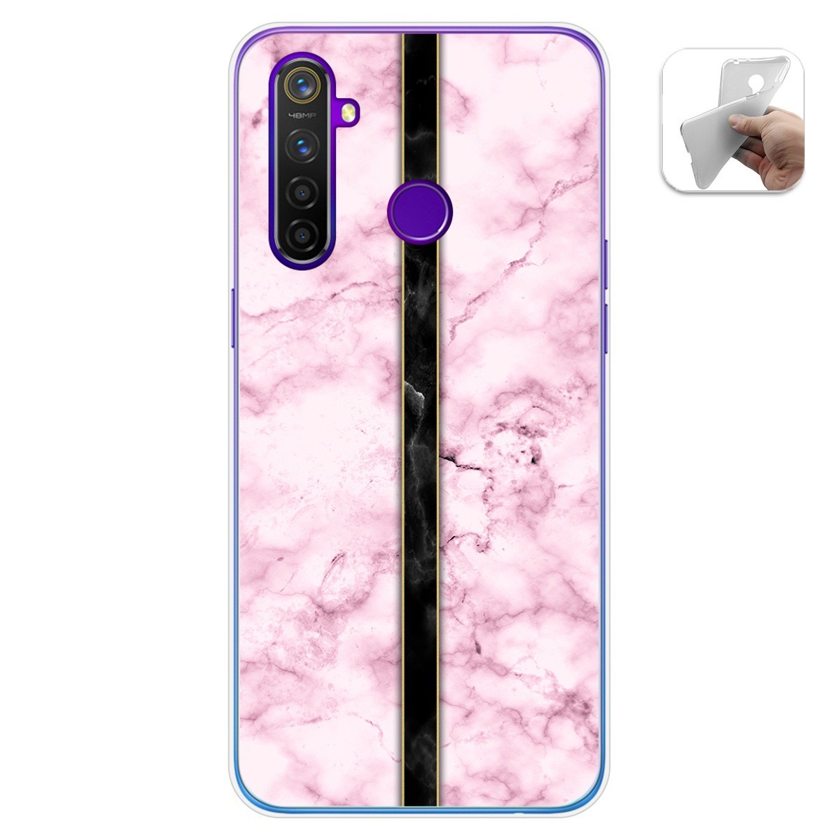 Funda Gel Tpu para Realme 5 Pro diseño Mármol 04 Dibujos