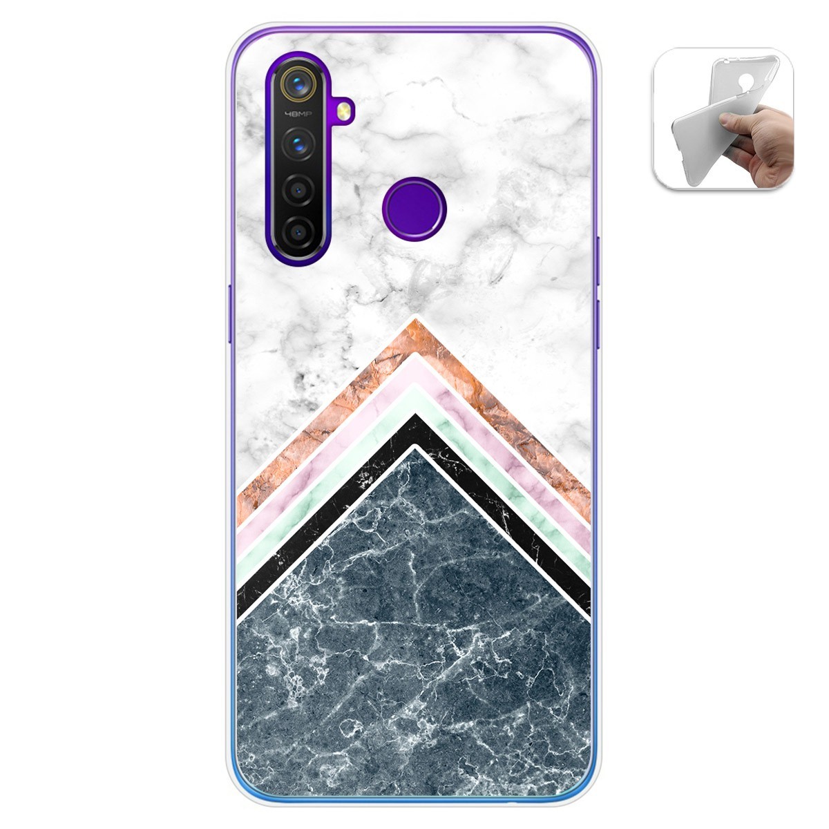 Funda Gel Tpu para Realme 5 Pro diseño Mármol 05 Dibujos
