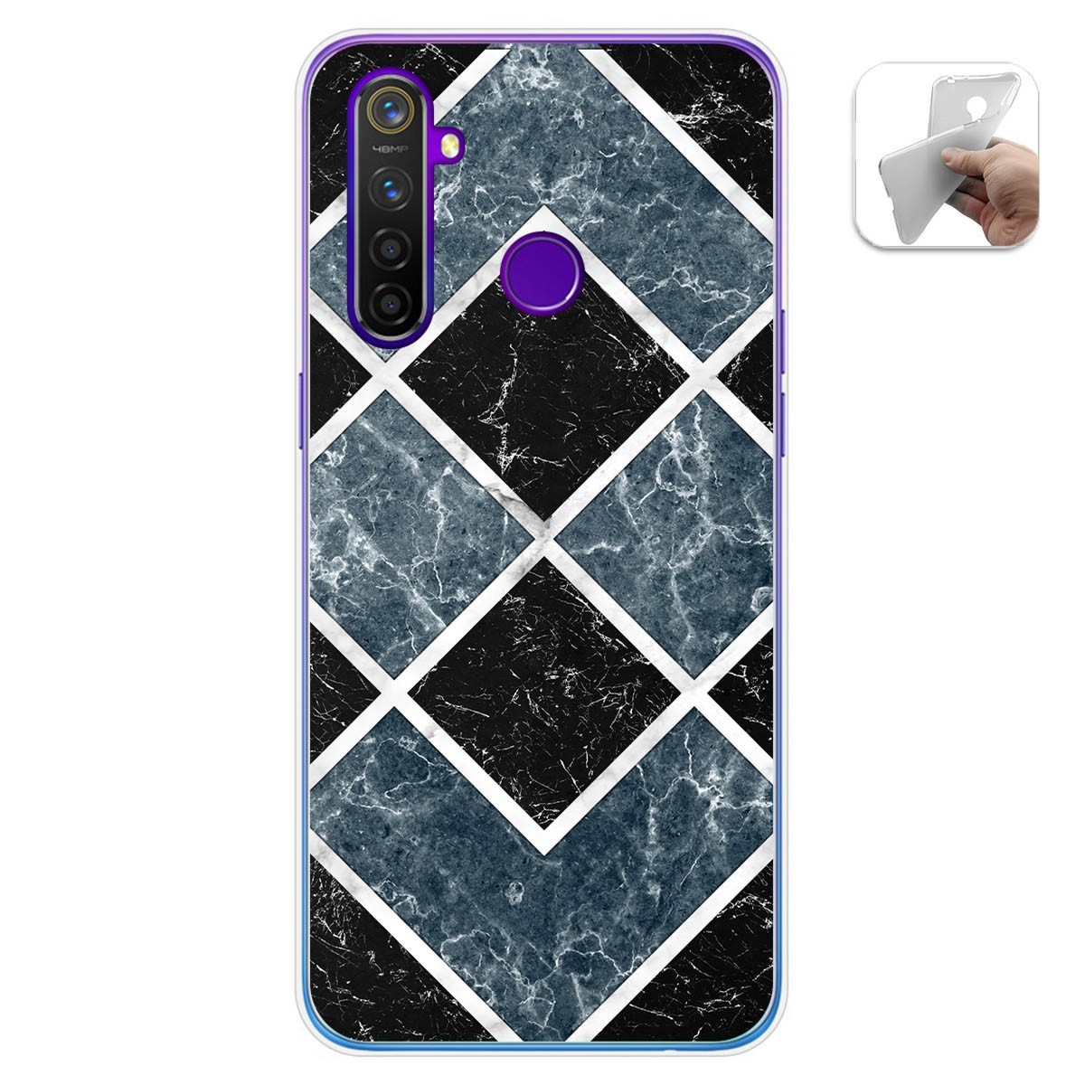 Funda Gel Tpu para Realme 5 Pro diseño Mármol 06 Dibujos