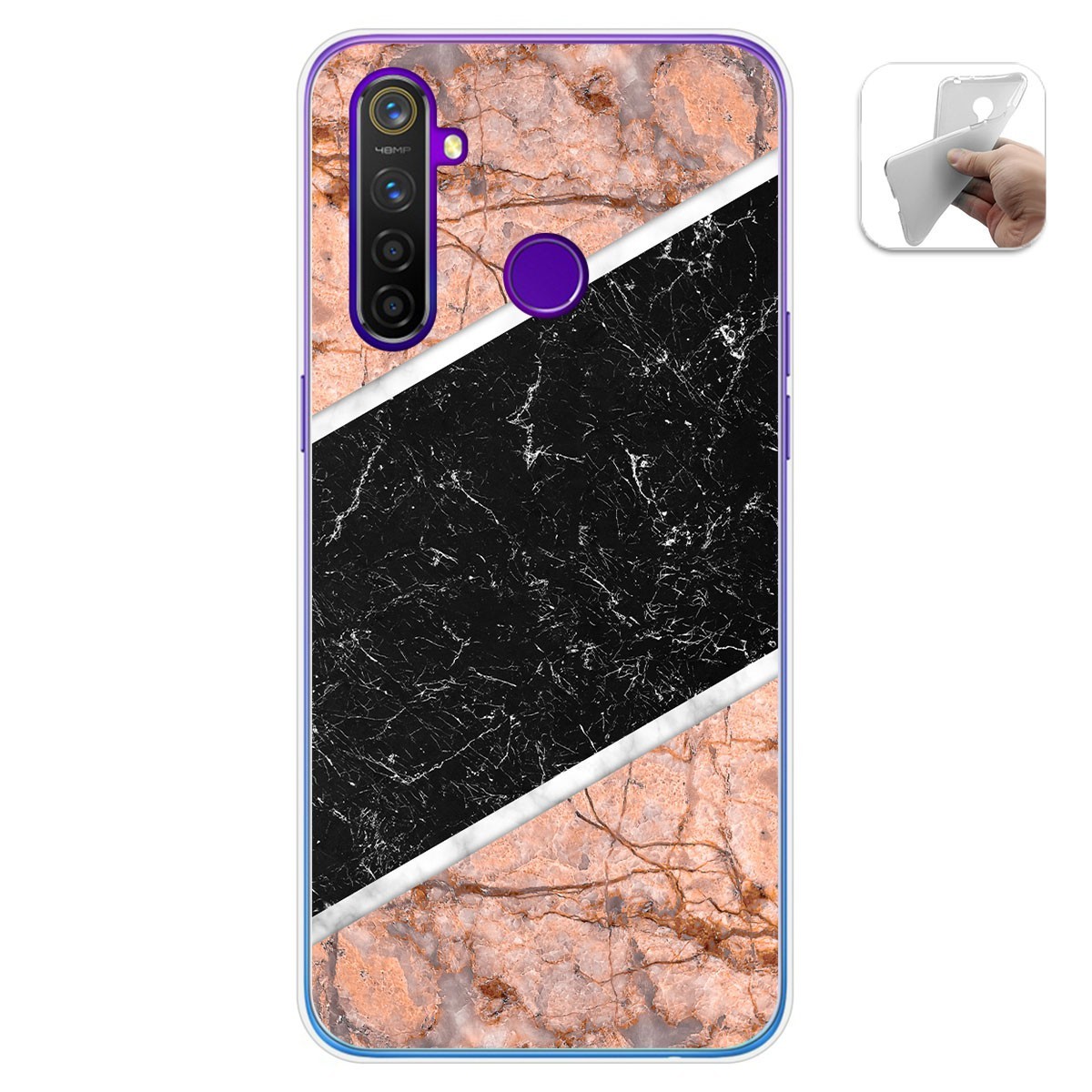 Funda Gel Tpu para Realme 5 Pro diseño Mármol 07 Dibujos