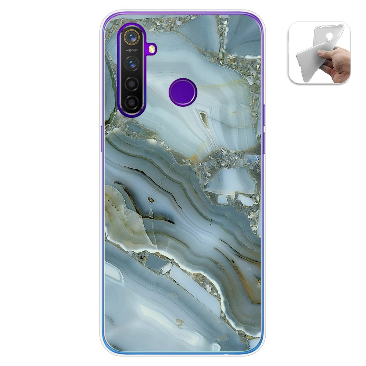 Funda Gel Tpu para Realme 5 Pro diseño Mármol 09 Dibujos