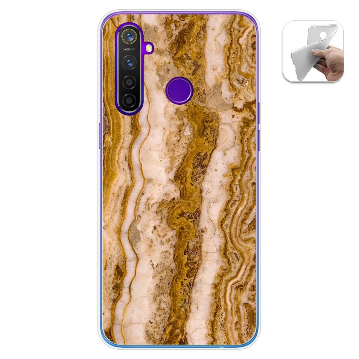 Funda Gel Tpu para Realme 5 Pro diseño Mármol 10 Dibujos