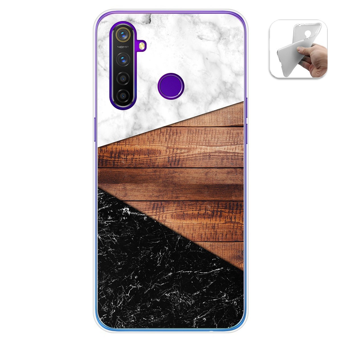 Funda Gel Tpu para Realme 5 Pro diseño Mármol 11 Dibujos