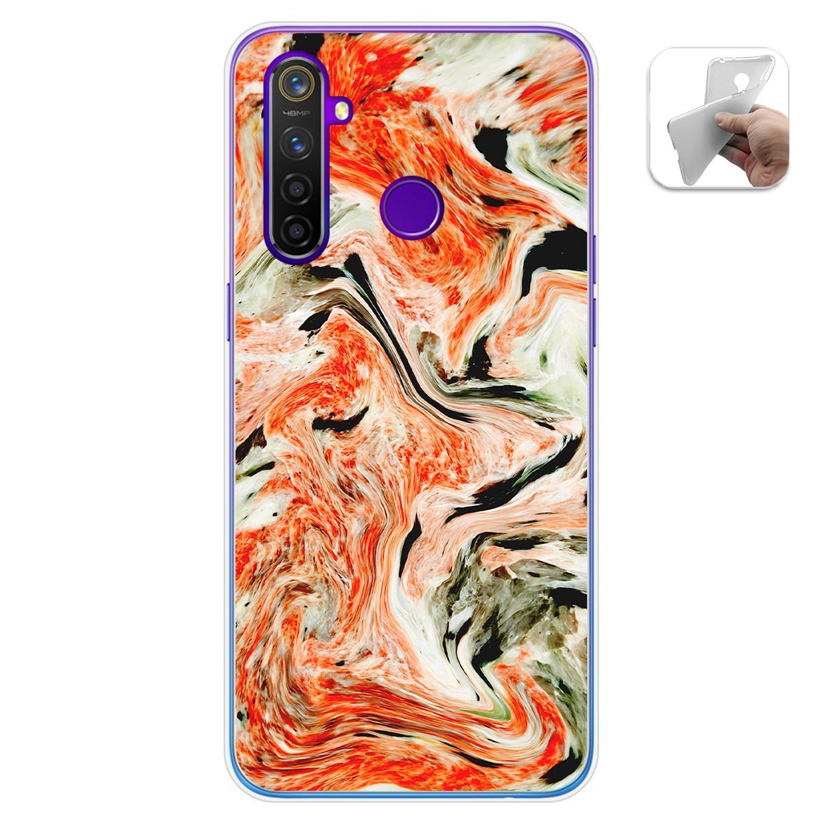 Funda Gel Tpu para Realme 5 Pro diseño Mármol 12 Dibujos