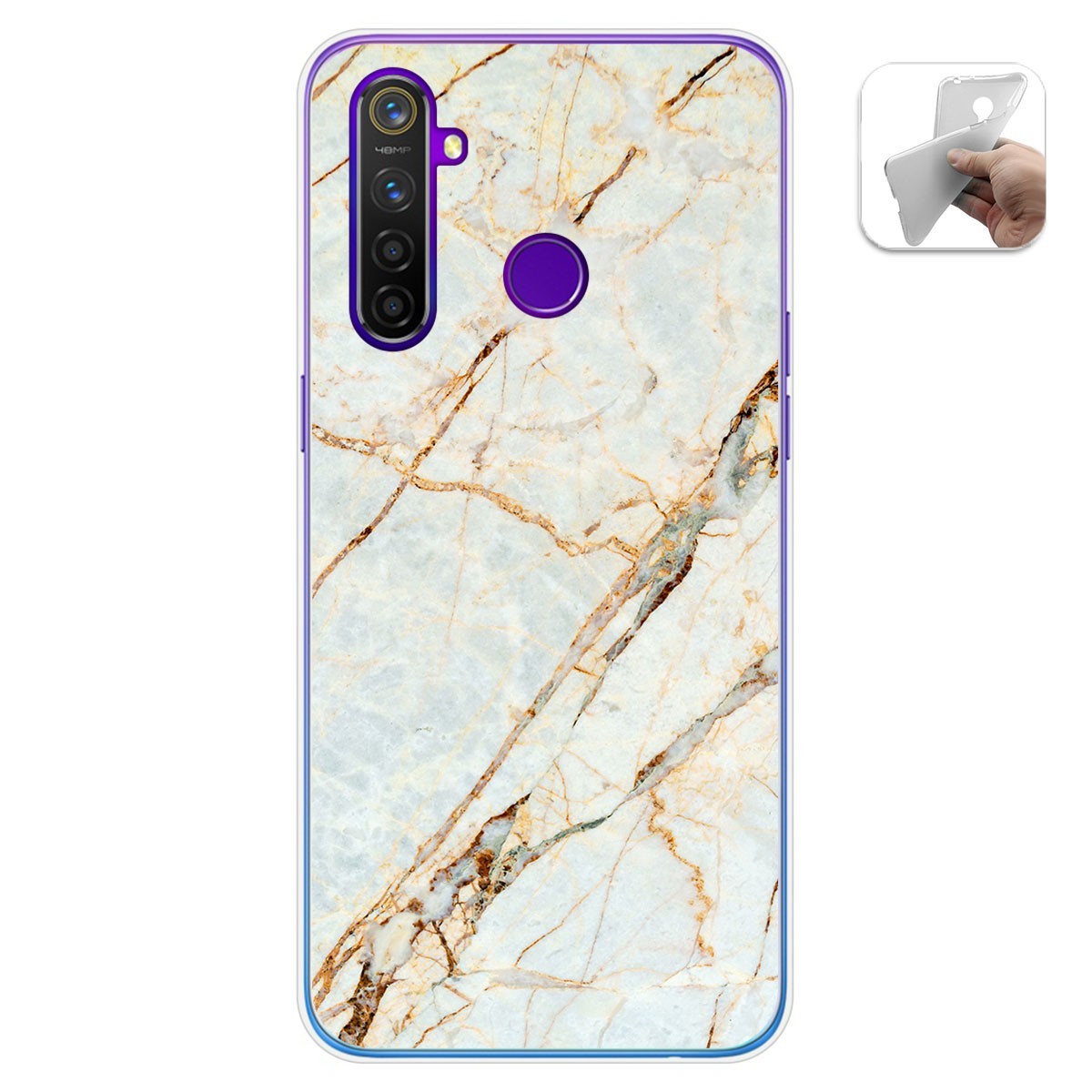Funda Gel Tpu para Realme 5 Pro diseño Mármol 13 Dibujos