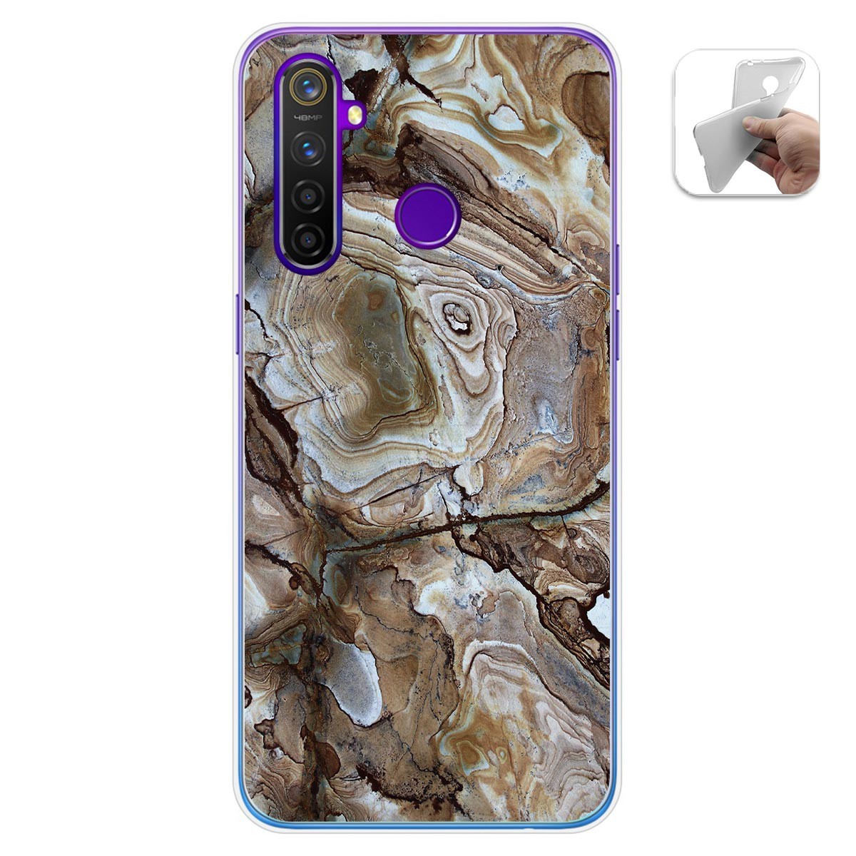 Funda Gel Tpu para Realme 5 Pro diseño Mármol 14 Dibujos