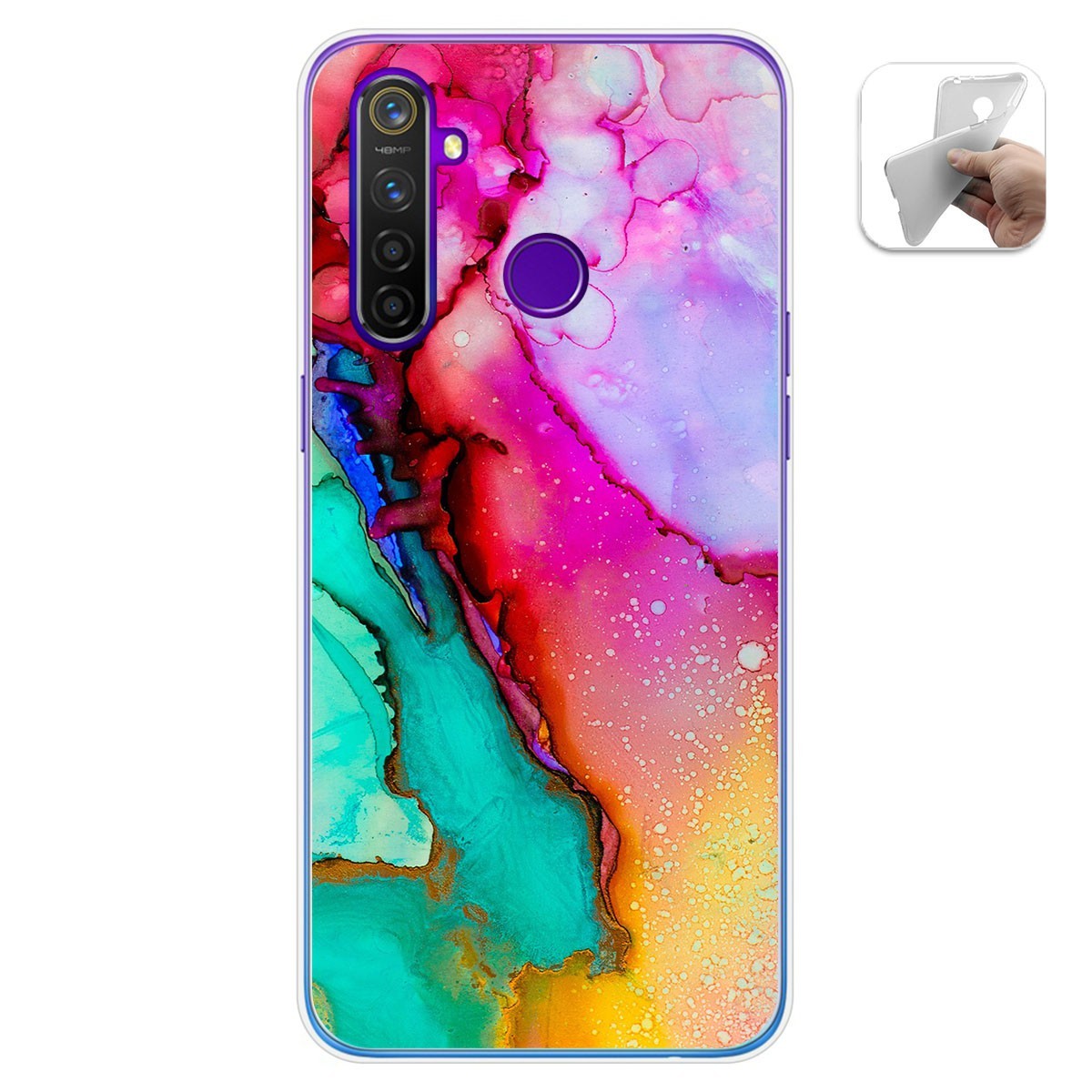 Funda Gel Tpu para Realme 5 Pro diseño Mármol 15 Dibujos