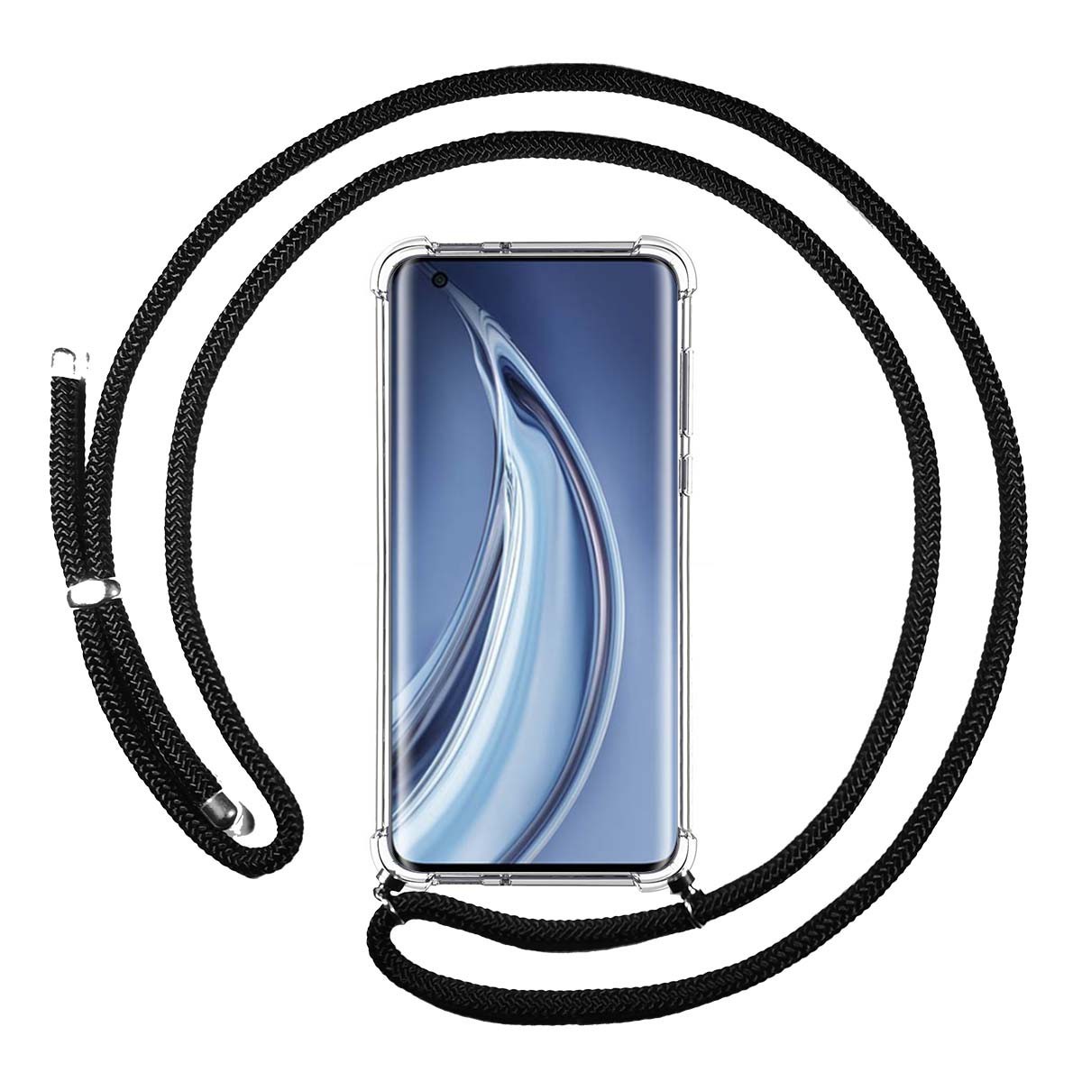 Funda Colgante Transparente para Xiaomi Mi 10 / Mi 10 Pro con Cordon Negro