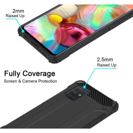 Funda Tipo Hybrid Tough Armor (Pc+Tpu) Negra para Samsung Galaxy A71