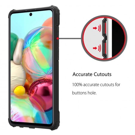 Funda Tipo Hybrid Tough Armor (Pc+Tpu) Negra para Samsung Galaxy A71