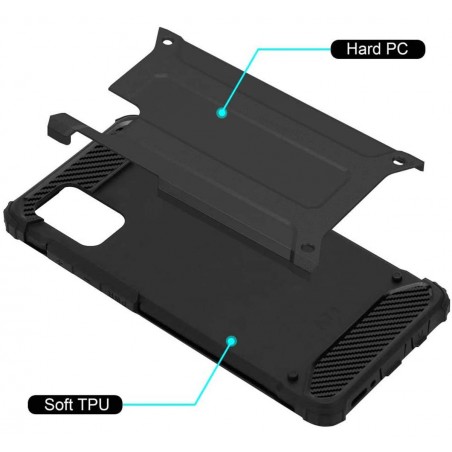 Funda Tipo Hybrid Tough Armor (Pc+Tpu) Negra para Samsung Galaxy A71