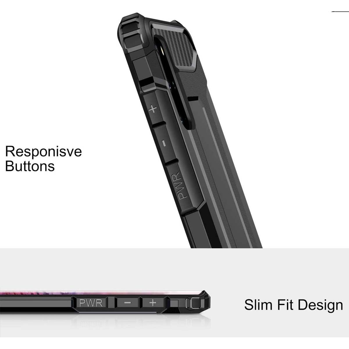 Funda Tipo Hybrid Tough Armor (Pc+Tpu) Negra para Samsung Galaxy S20+ Plus