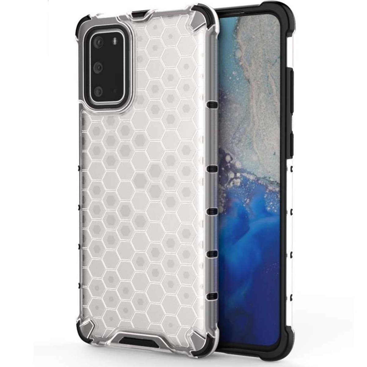 Funda Tipo Honeycomb Armor (Pc+Tpu) Transparente para Samsung Galaxy S20+ Plus