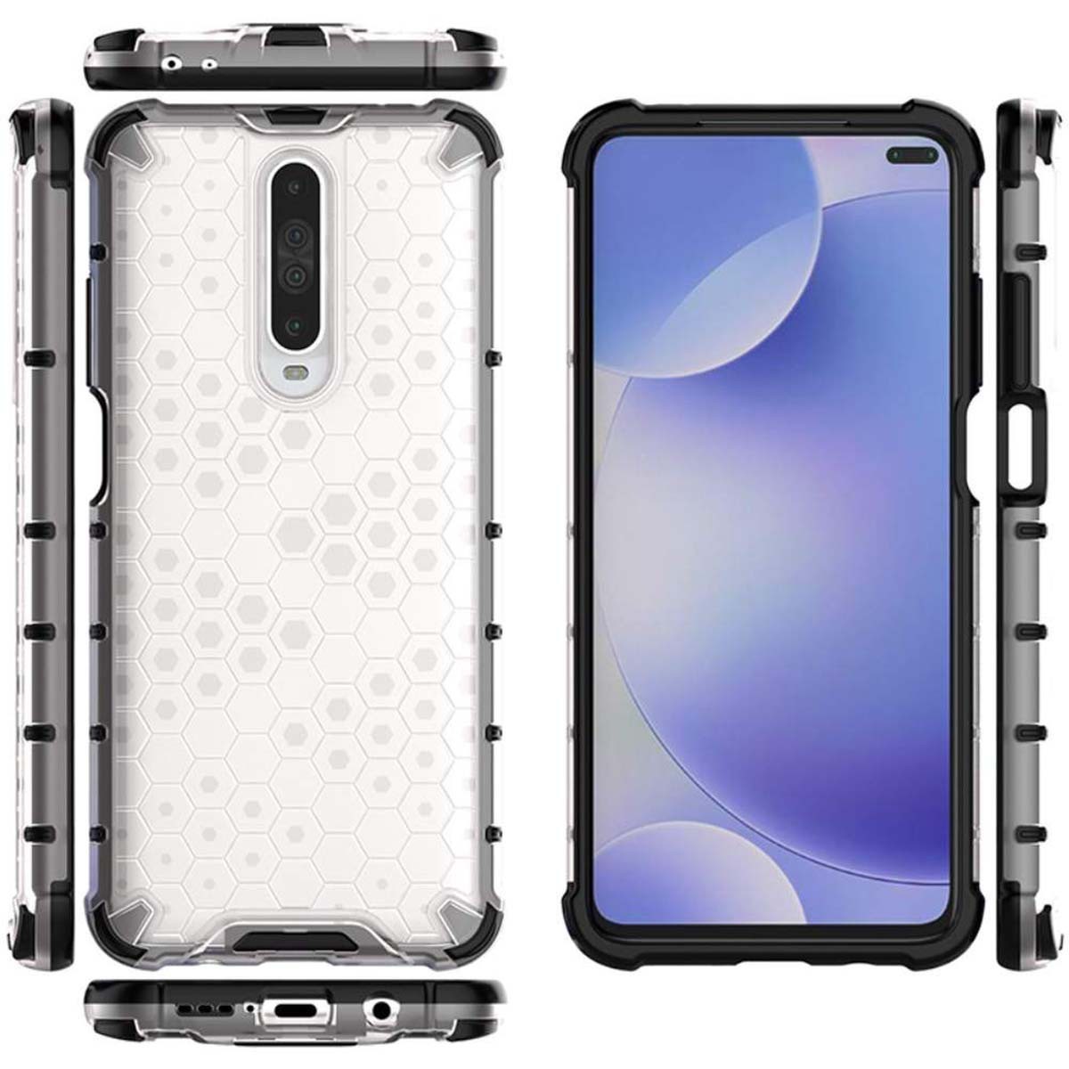 Funda Tipo Honeycomb Armor (Pc+Tpu) Transparente para Xiaomi Pocophone POCO X2