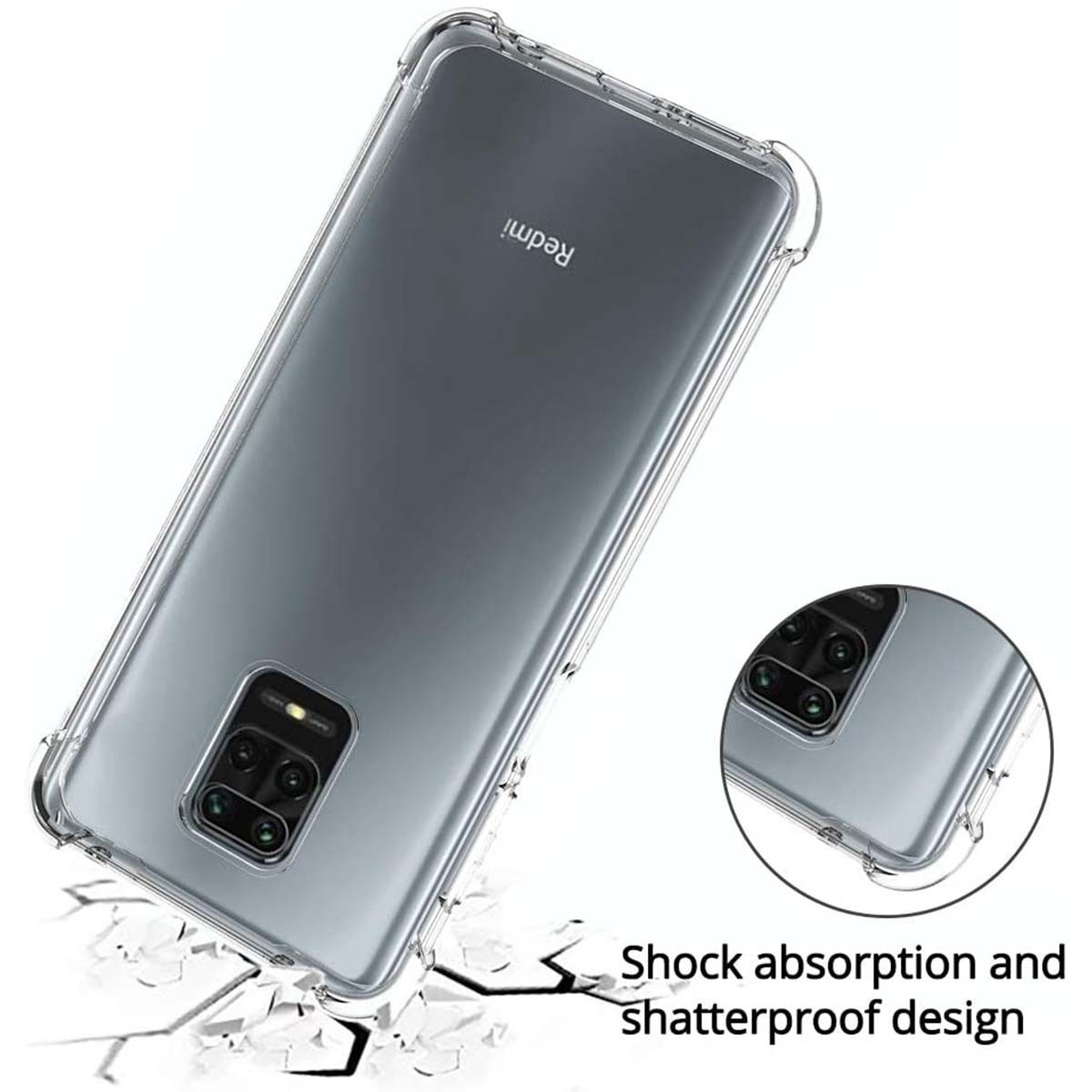 Funda Gel Tpu Anti-Shock Transparente para Xiaomi Redmi Note 9S