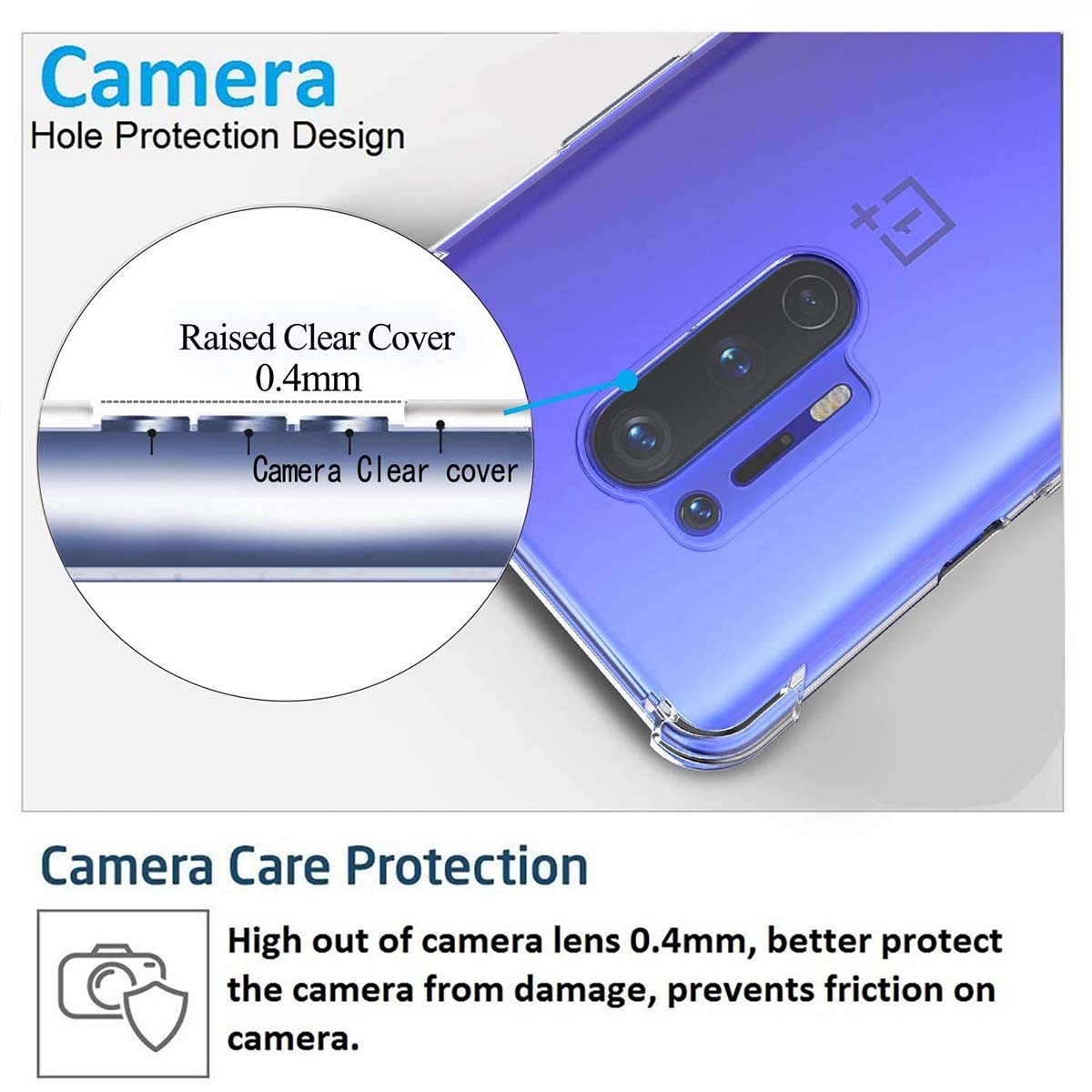 Funda Gel Tpu Anti-Shock Transparente para Oneplus 8 Pro