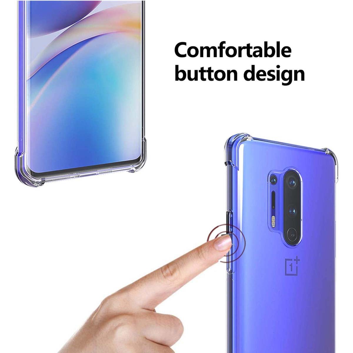 Funda Gel Tpu Anti-Shock Transparente para Oneplus 8 Pro