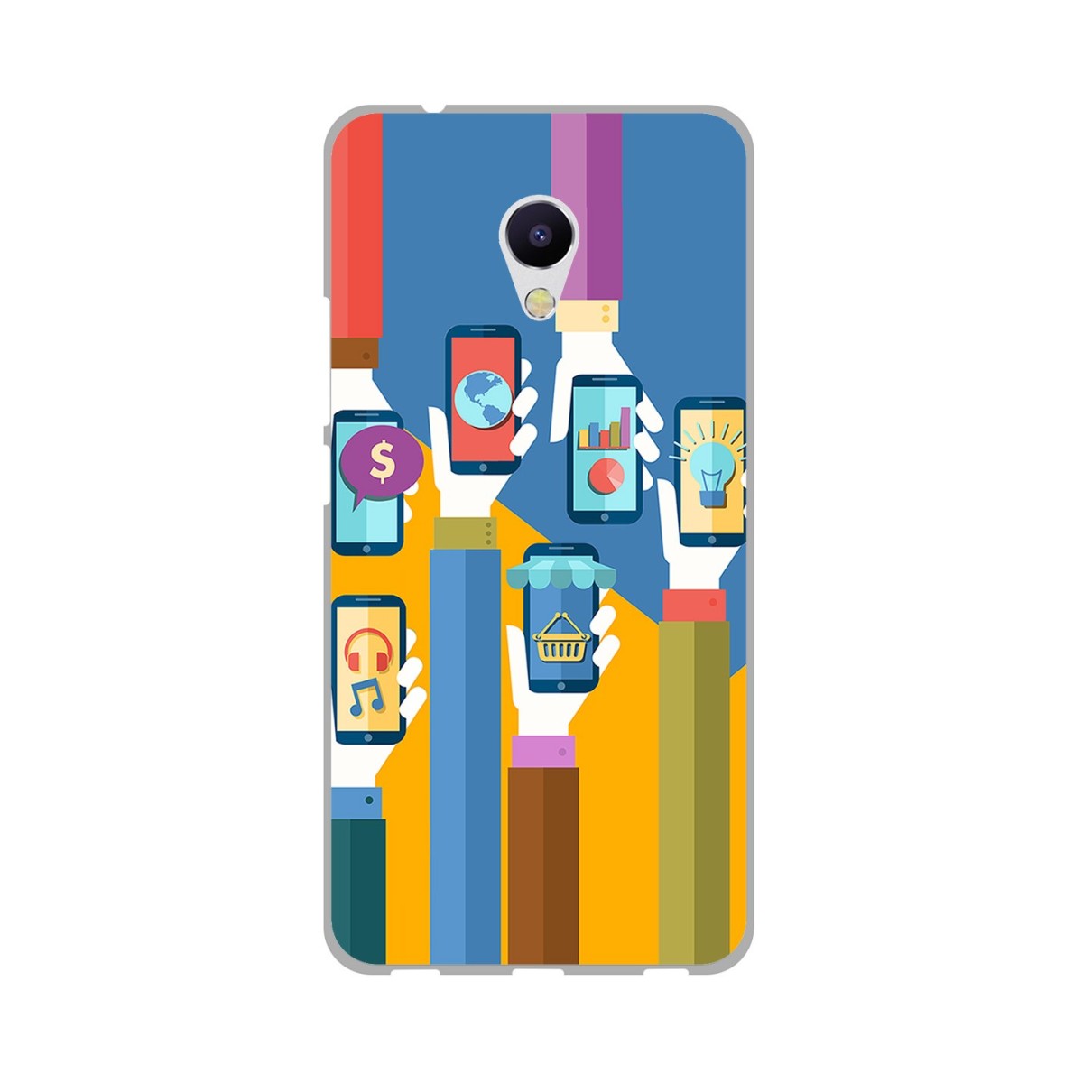 Funda Gel Tpu para Meizu M5S Diseño Apps Dibujos