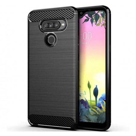 Funda Gel Tpu Tipo Carbon Negra para LG K50S
