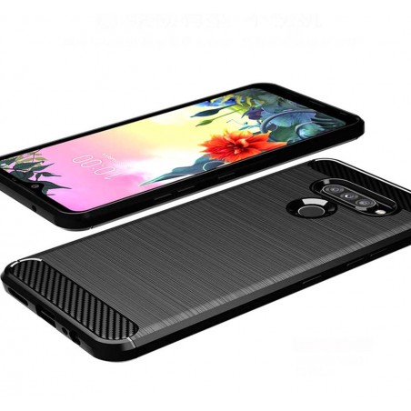 Funda Gel Tpu Tipo Carbon Negra para LG K50S