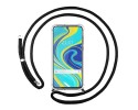 Funda Colgante Transparente para Xiaomi Redmi Note 9S con Cordon Negro