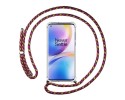 Funda Colgante Transparente para Oneplus 8 Pro con Cordon Rosa / Dorado