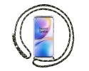 Funda Colgante Transparente para Oneplus 8 Pro con Cordon Verde / Dorado