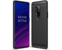 Funda Gel Tpu Tipo Carbon Negra para OnePlus 8 Pro