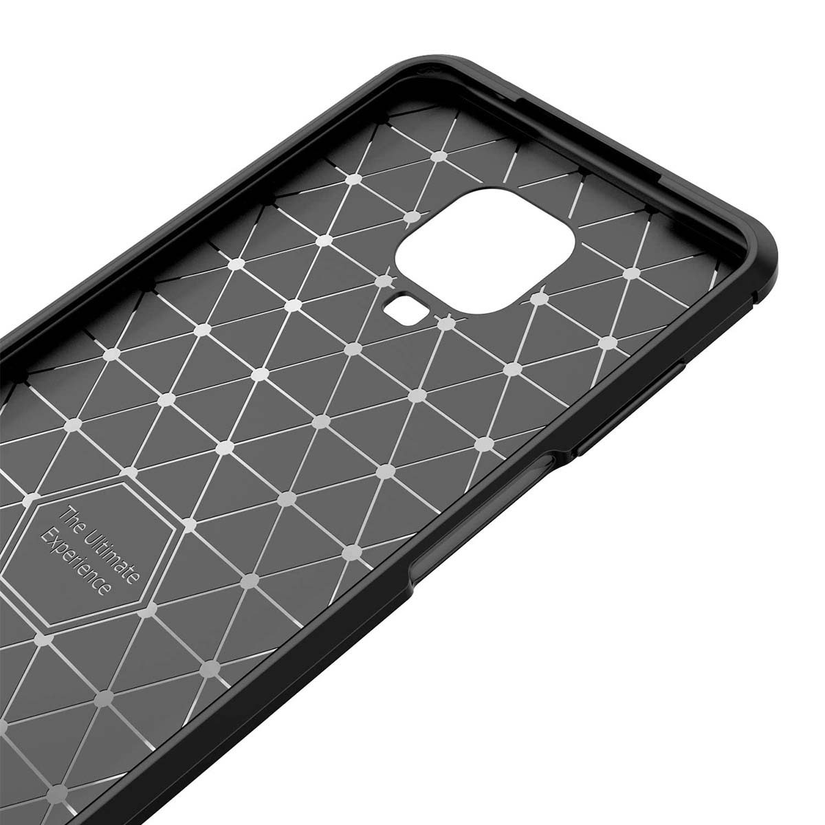 Funda Gel Tpu Tipo Carbon Negra para Xiaomi Redmi Note 9S / Note 9 Pro