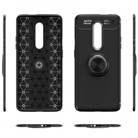 Funda Magnetica Soporte con Anillo Giratorio 360 para OnePlus 8 Negra