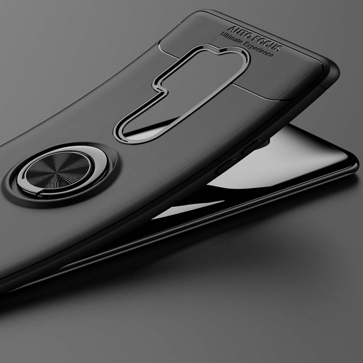 Funda Magnetica Soporte con Anillo Giratorio 360 para OnePlus 8 Pro Negra