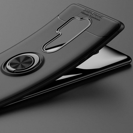 Funda Magnetica Soporte con Anillo Giratorio 360 para OnePlus 8 Pro Negra