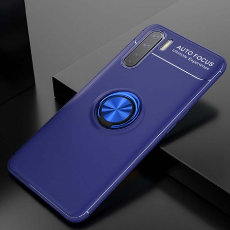 Funda Magnetica Soporte con Anillo Giratorio 360 para Oppo A91 Azul