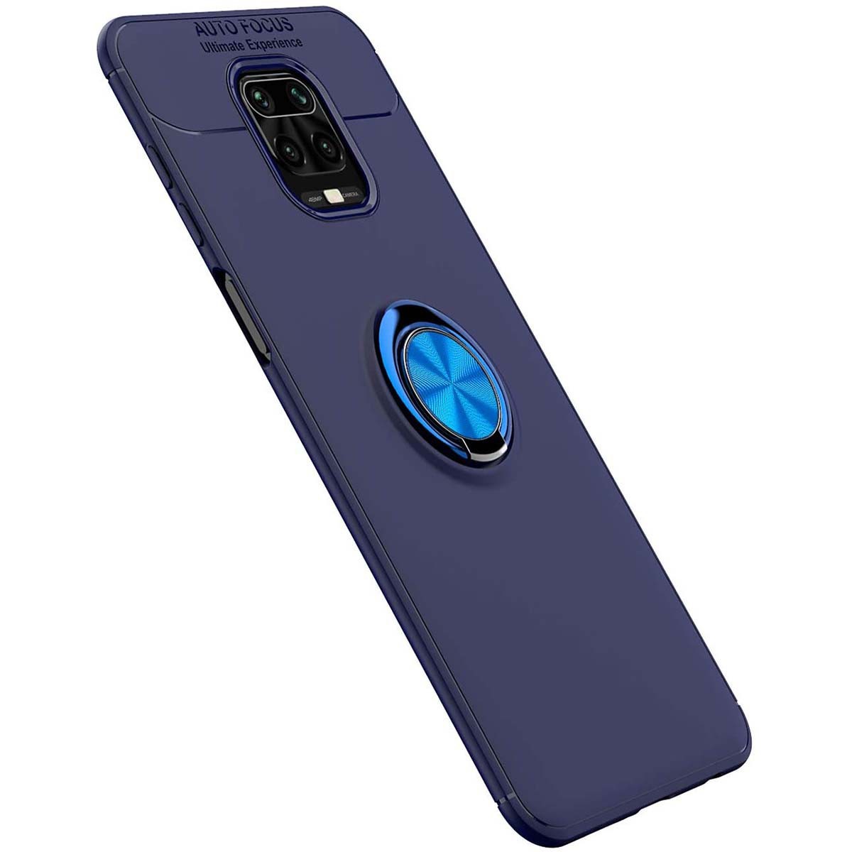 Funda Magnetica Soporte con Anillo Giratorio 360 para Xiaomi Redmi Note 9S / Note 9 Pro Azul