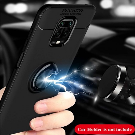 Funda Magnetica Soporte con Anillo Giratorio 360 para Xiaomi Redmi Note 9S / Note 9 Pro Azul