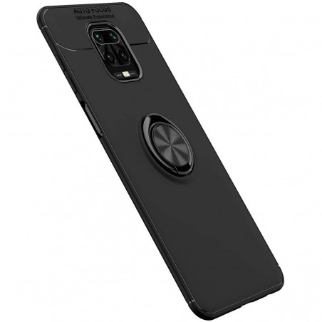 Funda Magnetica Soporte con Anillo Giratorio 360 para Xiaomi Redmi Note 9S / Note 9 Pro Negra