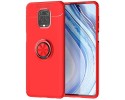 Funda Magnetica Soporte con Anillo Giratorio 360 para Xiaomi Redmi Note 9S / Note 9 Pro Roja