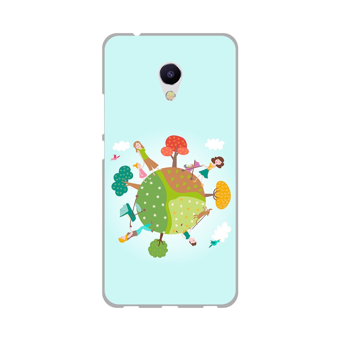 Funda Gel Tpu para Meizu M5S Diseño Familia Dibujos