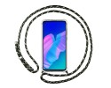Funda Colgante Transparente para Huawei P40 Lite con Cordon Verde / Dorado