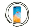 Funda Colgante Transparente para Huawei P40 Pro con Cordon Verde / Dorado