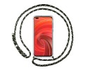 Funda Colgante Transparente para Realme X50 Pro 5G con Cordon Verde / Dorado