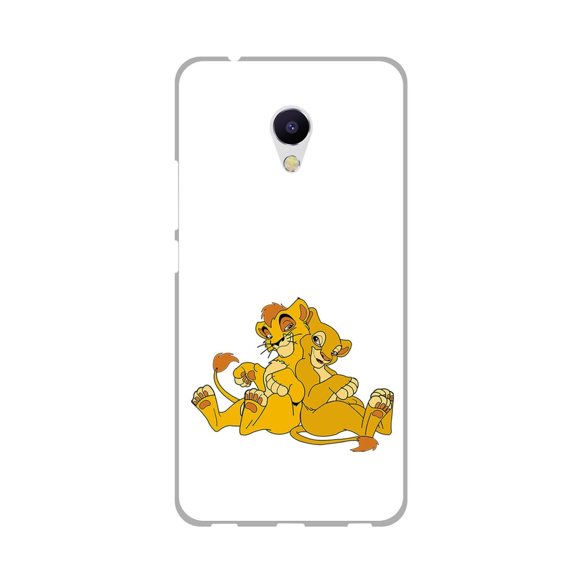 Funda Gel Tpu para Meizu M5S Diseño Leones Dibujos