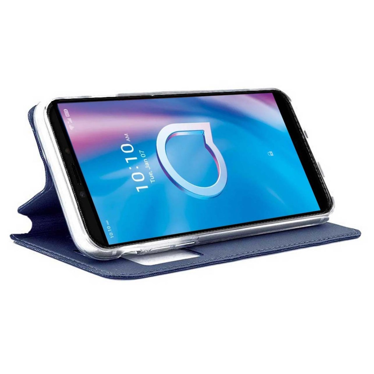 Funda Libro Soporte con Ventana para Alcatel 1B 2020 Color Azul