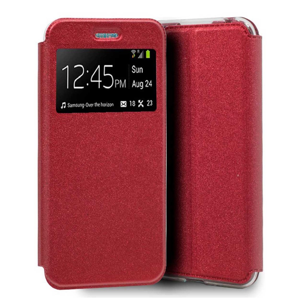 Funda Libro Soporte con Ventana para Alcatel 1B 2020 Color Roja