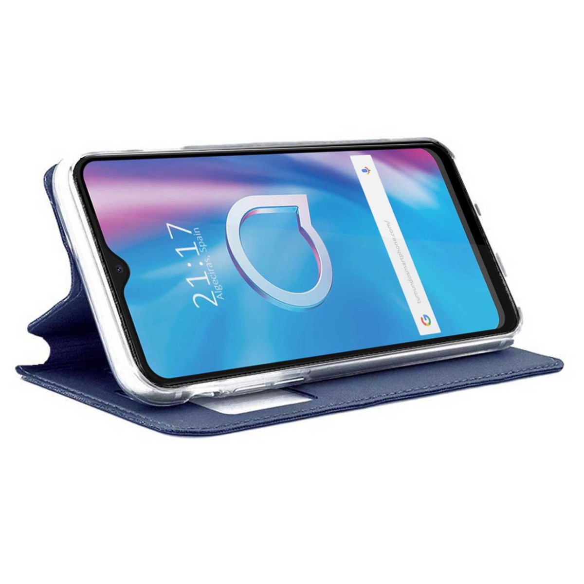 Funda Libro Soporte con Ventana para Alcatel 1S 2020 / 3L 2020 Color Azul