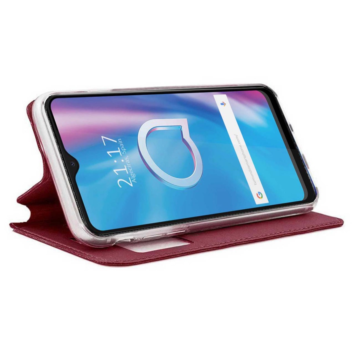 Funda Libro Soporte con Ventana para Alcatel 1S 2020 / 3L 2020 Color Roja