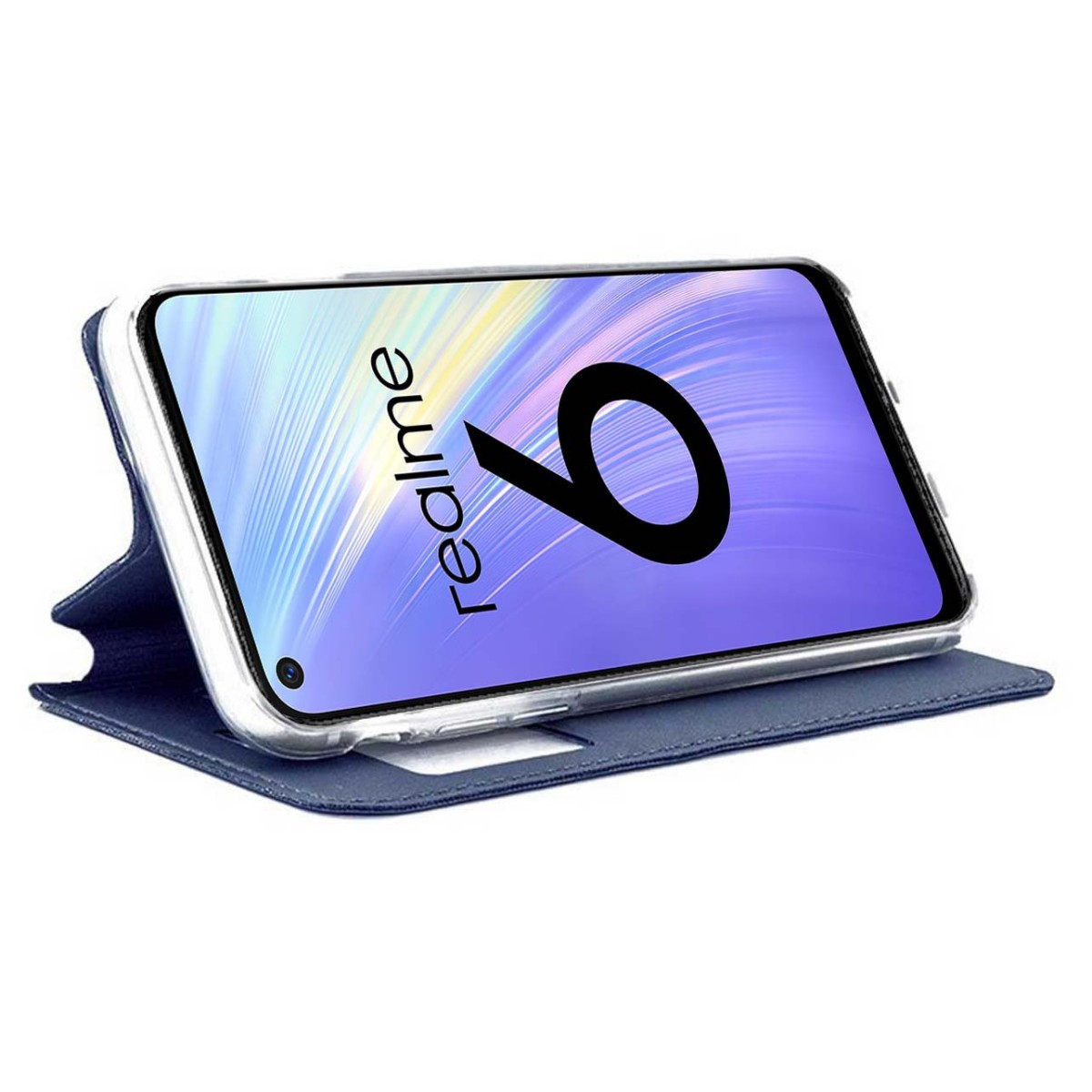 Funda Libro Soporte con Ventana para Realme 6 Color Azul