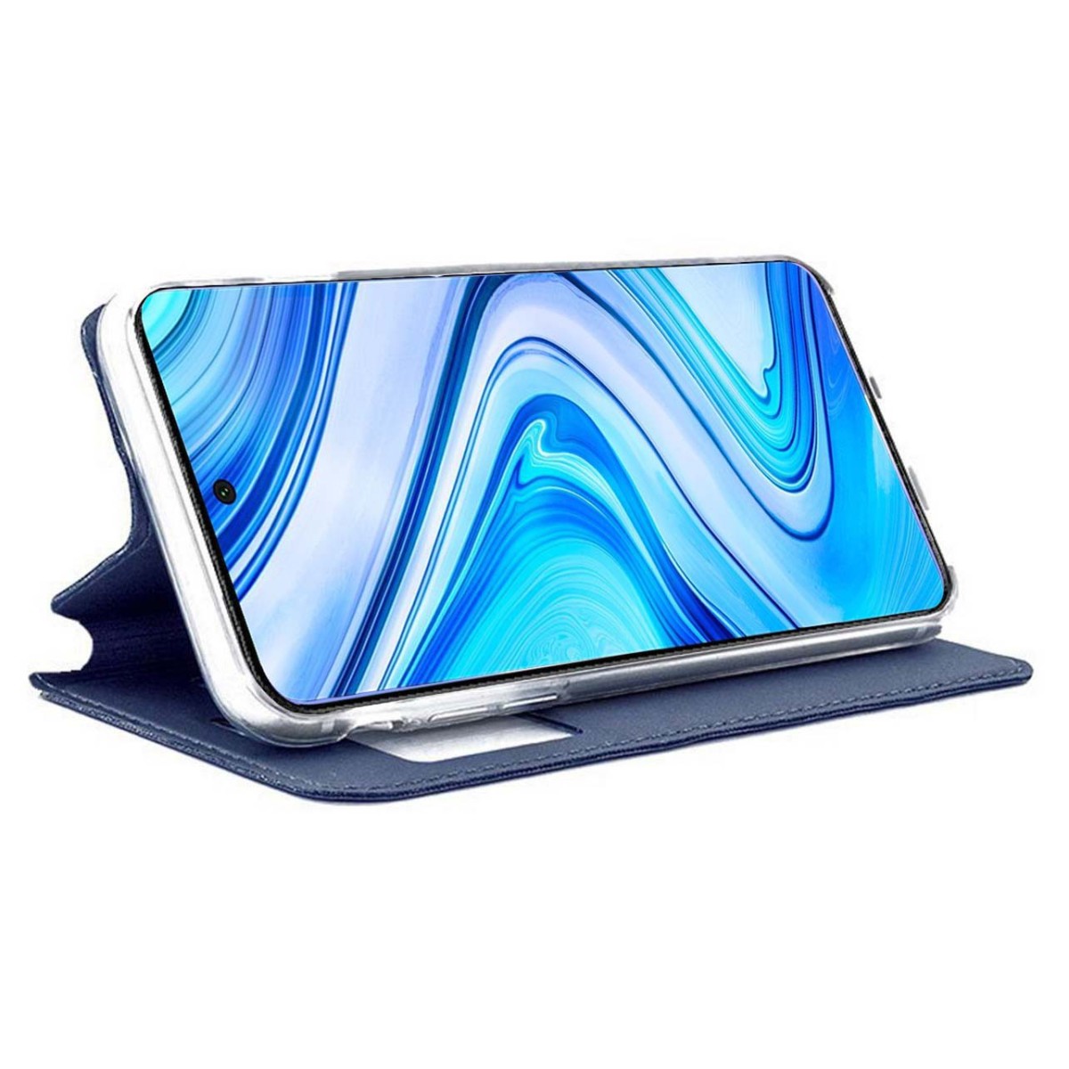 Funda Libro Soporte con Ventana para Xiaomi Redmi Note 9S / Note 9 Pro Color Azul