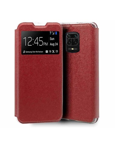 Funda Libro Soporte con Ventana para Xiaomi Redmi Note 9S / Note 9 Pro  Color Roja