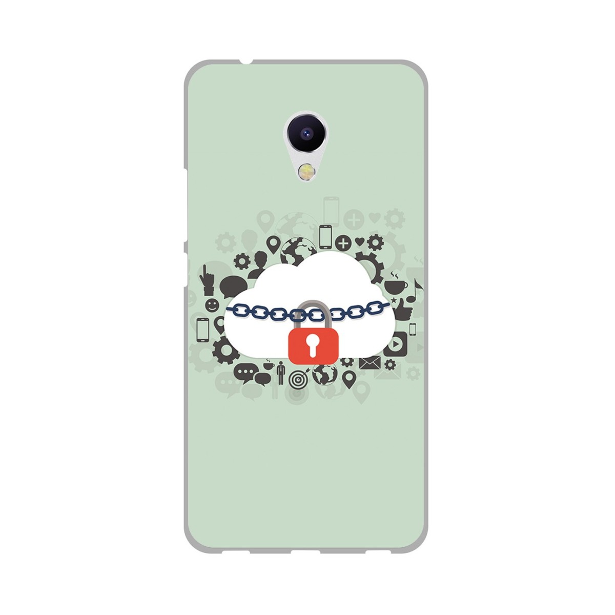 Funda Gel Tpu para Meizu M5S Diseño Nube Dibujos